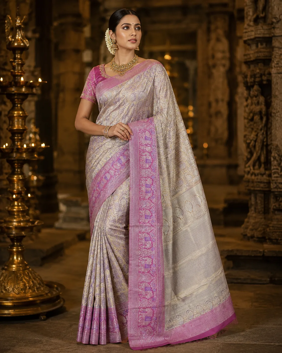 Pastel Antique Gold Brocade