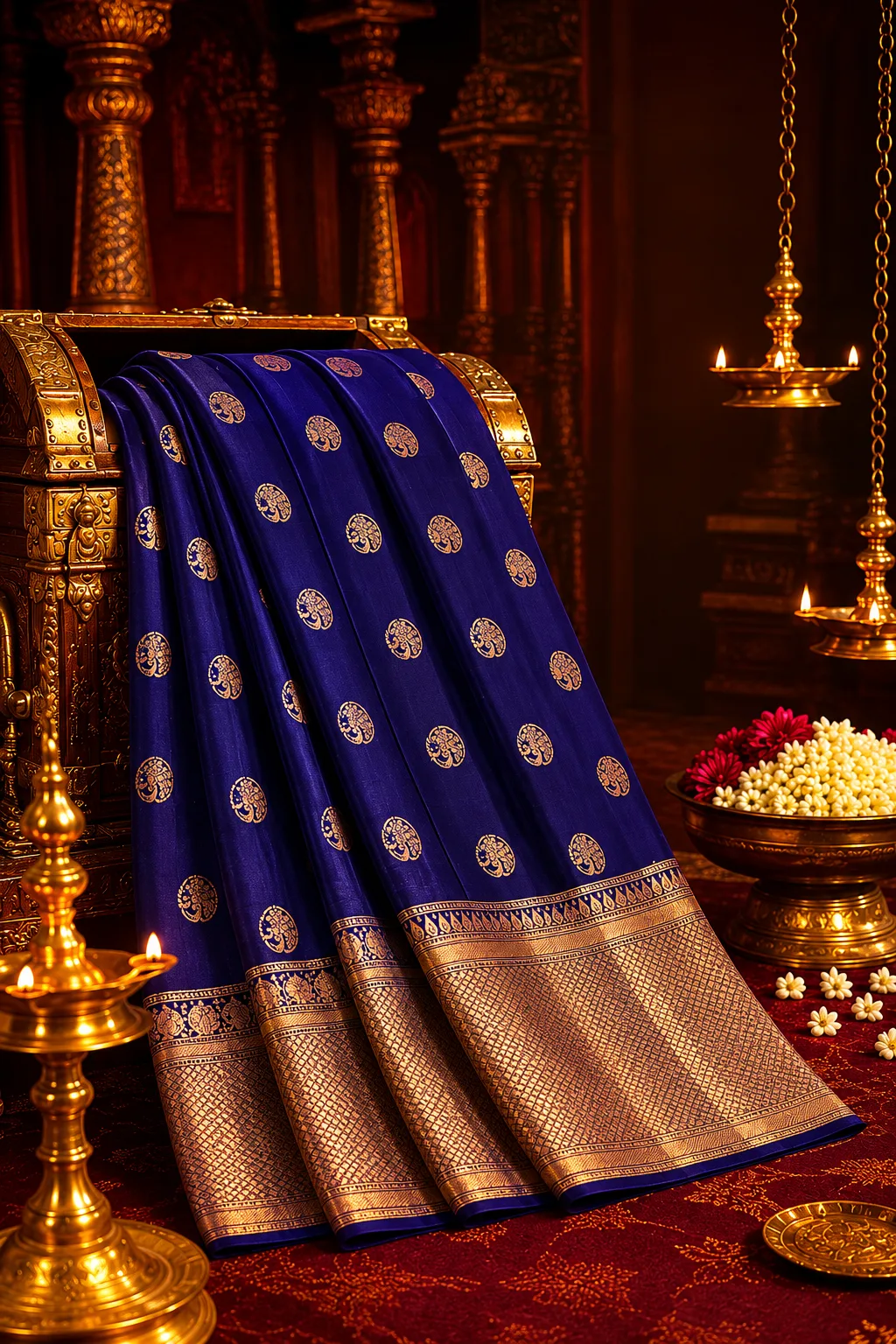 Blue Butta Pure Kanjivaram