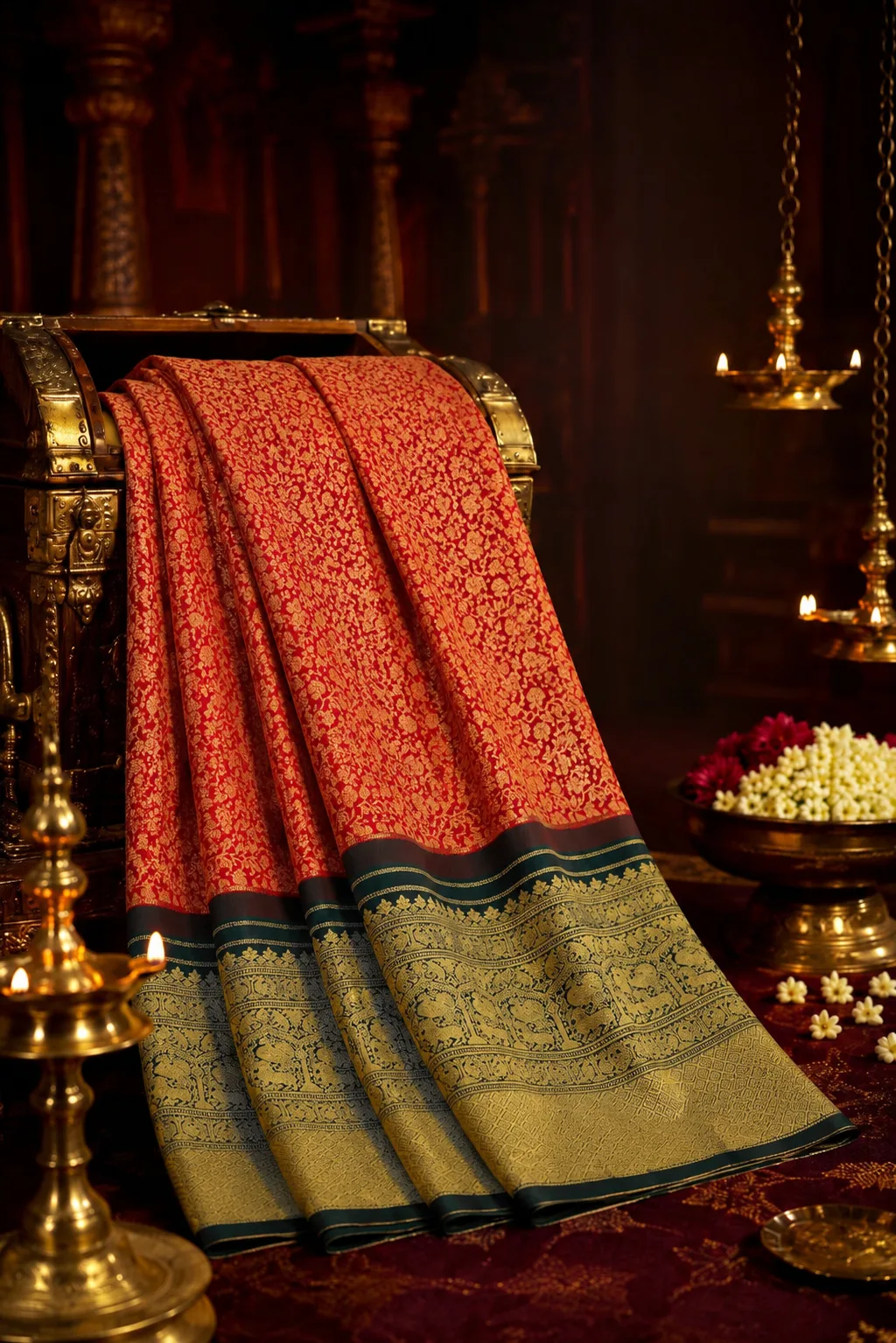 Red Korvai Pure Kanjivaram