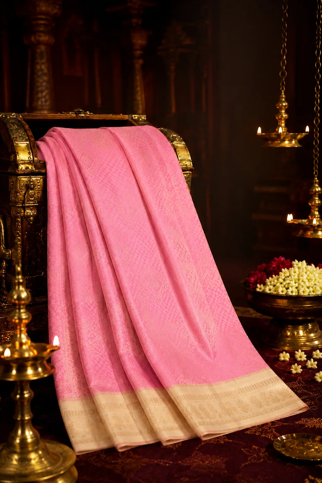 Pink Butta Pure Kanjivaram