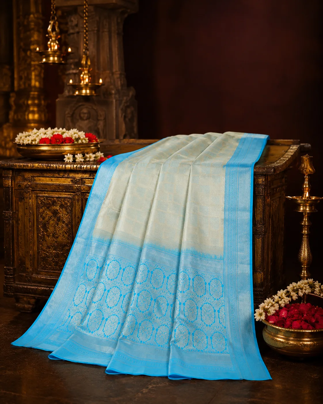 Ice Blue Brocade